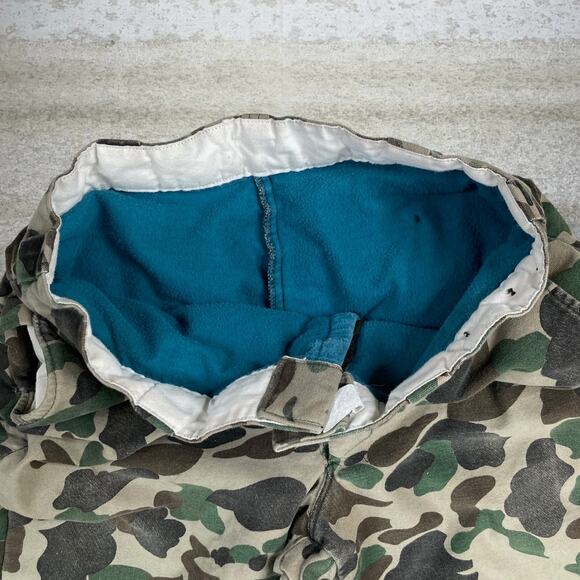 Vintage Duck Hunting Camo Tactical Pants Baggy Wide Leg Insulate 100% Cotton 90s - Picture 3 of 8